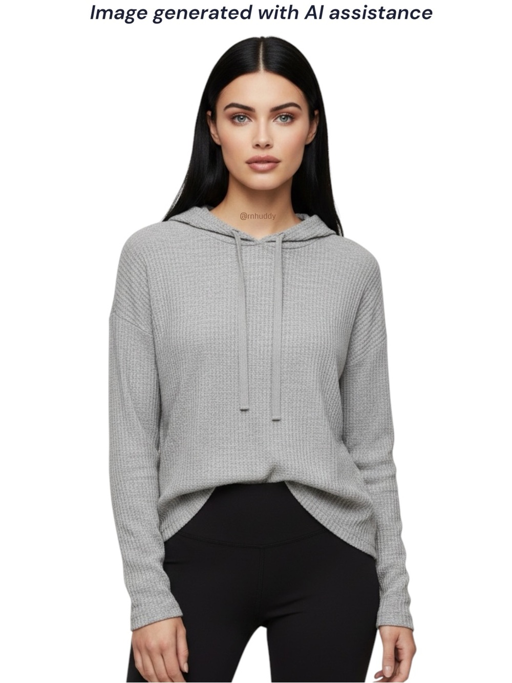Loft M grey waffle knit hoodie